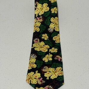 Vintage Looney Tunes Taz Hawaiian tie Necktie Y2K